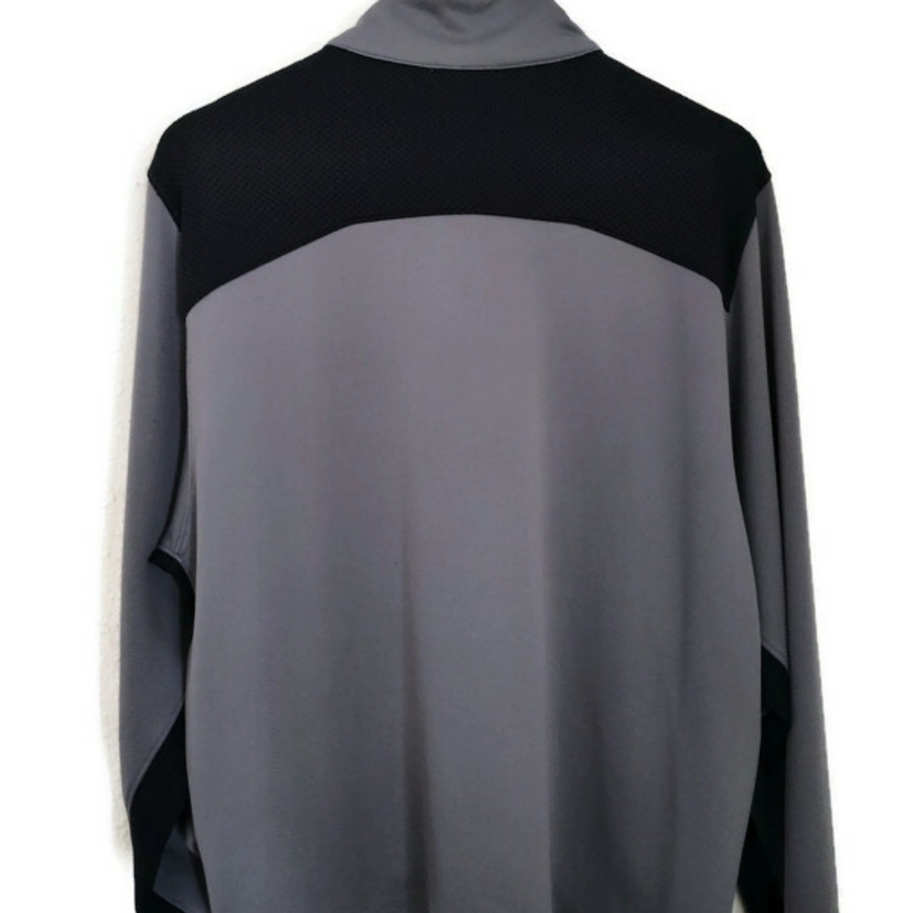 Vintage Nike Dry Fit Y2K Pullover Activewear Grey Black Shirt XL - Picture 3 of 4